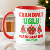 Gepersonaliseerde opa's lelijke kersttrui mok