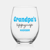 Gepersonaliseerde Opa's Sippy Cup Wijnglas Zonder Voet (Voorkant)
