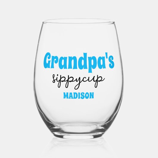 Gepersonaliseerde Opa's Sippy Cup Wijnglas Zonder Voet (Voorkant)