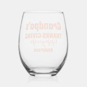 Gepersonaliseerde Opa's Thanksgiving Sippy Cup Wijnglas Zonder Voet (Achterkant)