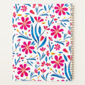 Gepersonaliseerde opbeurende bloemenpatroon planner (Achterkant)