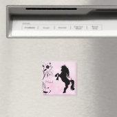 Gepersonaliseerde opfokpaard en bloemen magneet (Insitu (Vaatwasser))