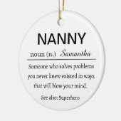Gepersonaliseerde oppasdefinitie keramisch ornament (Links)