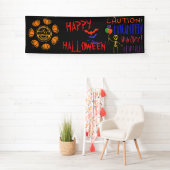  gepersonaliseerde oppassen Halloween Party Spandoek (Insitu)
