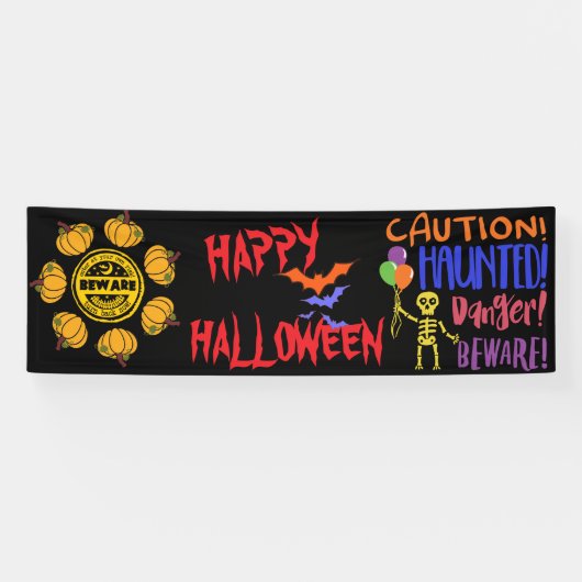  gepersonaliseerde oppassen Halloween Party Spandoek (Horizontaal)
