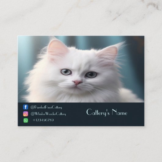 Gepersonaliseerde oproepkaart voor cattery contactkaartje (Voorkant)