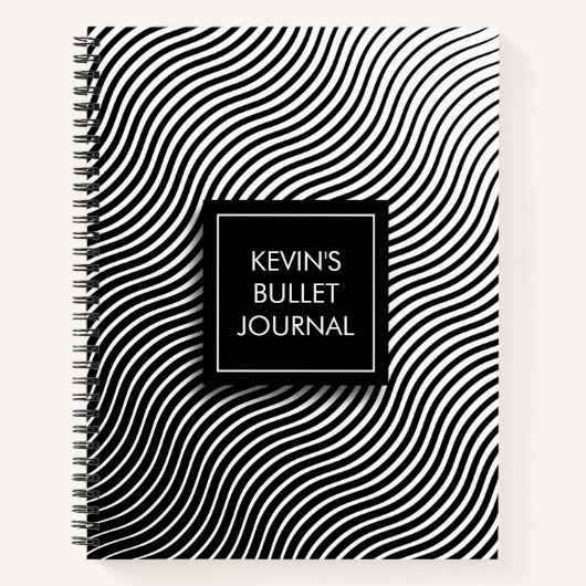 Gepersonaliseerde Optical Waves Bullet Journal Notitieboek (Voorkant)