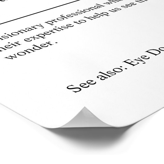 Gepersonaliseerde optometrist Gift Poster (Hoek)