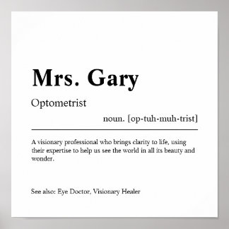 Gepersonaliseerde optometrist Gift Poster