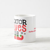 Gepersonaliseerde "Opvoeder van Elfen" Kerstleraar Koffiemok (Center)