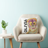 Gepersonaliseerde orang-oetan waterverf kunstkusse kussen (Stoel)