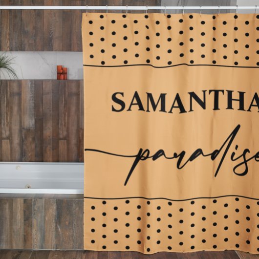 Gepersonaliseerde Oranje badkamer Douchegordijn