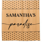 Gepersonaliseerde Oranje badkamer Douchegordijn (Voorkant)