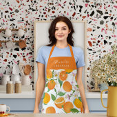 Gepersonaliseerde Oranje Citrus Pattern Schort