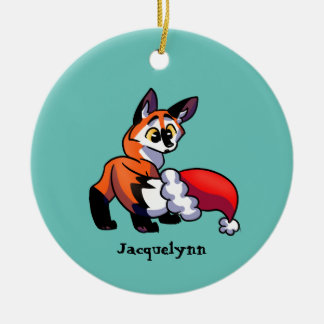 Gepersonaliseerde Oranje Fox Christmas Ornament