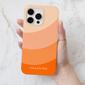 Gepersonaliseerde Oranje Gradient Moderne Naam Bri Case-Mate iPhone Case