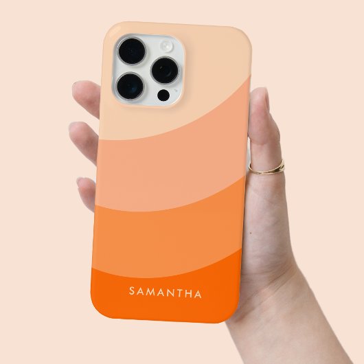 Gepersonaliseerde Oranje Gradient Moderne Naam Bri Case-Mate iPhone Case