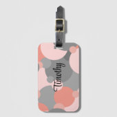 Gepersonaliseerde oranje-grijs moleculen bagagelab bagagelabel (Voorkant (verticaal))