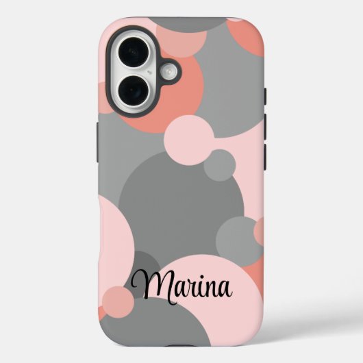 Gepersonaliseerde oranje-grijs moleculen iPhone ca Case-Mate iPhone Case (Achterkant)