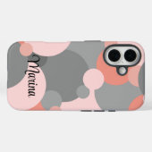 Gepersonaliseerde oranje-grijs moleculen iPhone ca Case-Mate iPhone Case (Achterkant (horizontaal))