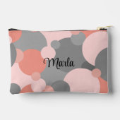 Gepersonaliseerde oranje-grijs moleculen toilettas etui (Achterkant)