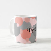 Gepersonaliseerde oranje-grijze moleculen koffiemok (Voorkant links)