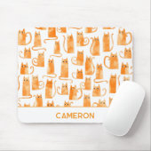 Gepersonaliseerde Oranje kat Muismat (Met muis)