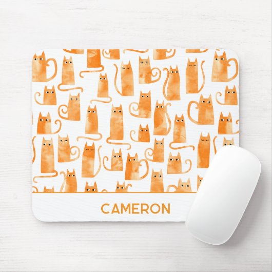 Gepersonaliseerde Oranje kat Muismat (Met muis)