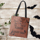 Gepersonaliseerde Oranje Kinder Trick or treat Sno Tote Bag