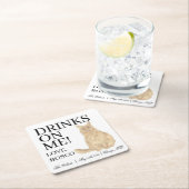 Gepersonaliseerde Oranje Maine Coon Cat Wedding Kartonnen Onderzetters (Insitu)