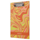 Gepersonaliseerde Oranje Marmeren Waterverf Klembo Klembord (Links)