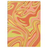 Gepersonaliseerde Oranje Marmeren Waterverf Klembo Klembord (Achterkant)