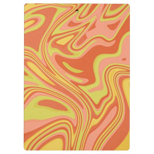 Gepersonaliseerde Oranje Marmeren Waterverf Klembo Klembord (Achterkant)