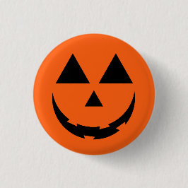 GEPERSONALISEERDE ORANJE POMPOEN GEZICHT HALLOWEEN RONDE BUTTON 3,2 CM