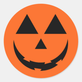 GEPERSONALISEERDE ORANJE POMPOEN GEZICHT HALLOWEEN RONDE STICKER