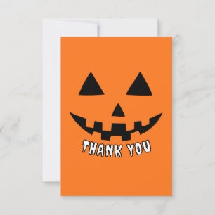 Gepersonaliseerde Oranje pompoen Halloween Bedankkaart