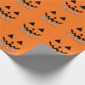 Gepersonaliseerde Oranje pompoen Halloween Jouw na Cadeaupapier (Hoek)