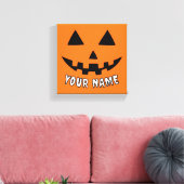 Gepersonaliseerde Oranje pompoen Halloween Jouw na Canvas Afdruk (Insitu (Woonkamer))