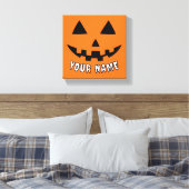 Gepersonaliseerde Oranje pompoen Halloween Jouw na Canvas Afdruk (Insitu (Slaapkamer))