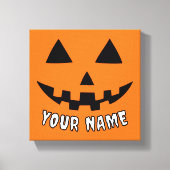 Gepersonaliseerde Oranje pompoen Halloween Jouw na Canvas Afdruk (Voorkant)