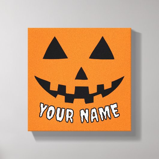 Gepersonaliseerde Oranje pompoen Halloween Jouw na Canvas Afdruk (Voorkant)