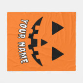 Gepersonaliseerde Oranje pompoen Halloween Jouw na Fleece Deken (Voorkant (Horizontaal))