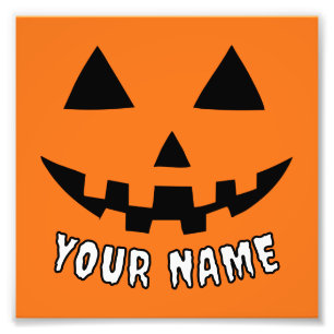 Gepersonaliseerde Oranje pompoen Halloween Jouw na Foto Afdruk