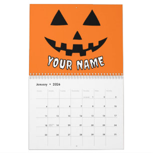 Gepersonaliseerde Oranje pompoen Halloween Jouw na Kalender