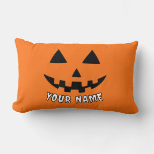 Gepersonaliseerde Oranje pompoen Halloween Jouw na Kussen