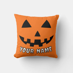 Gepersonaliseerde Oranje pompoen Halloween Jouw na Kussen