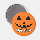 Gepersonaliseerde Oranje pompoen Halloween Jouw na Magneet (Voorkant / Achterkant)