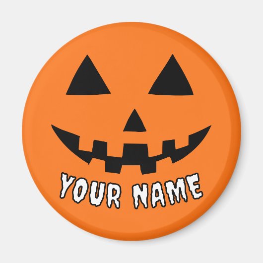 Gepersonaliseerde Oranje pompoen Halloween Jouw na Magneet (Voorkant)