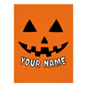 Gepersonaliseerde Oranje pompoen Halloween Jouw na Perfect Poster