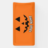 Gepersonaliseerde Oranje pompoen Halloween Jouw na Spandoek (Verticaal)